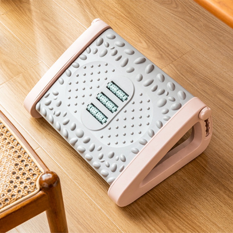 Footrest Under Desk - Foot Step Stool Massage Roller Function