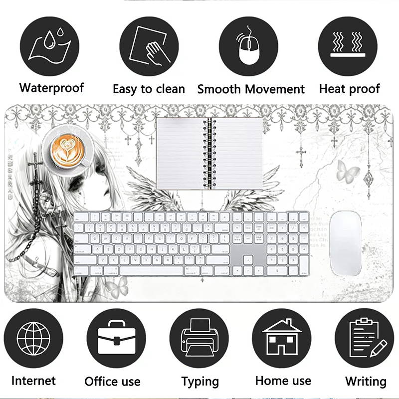 Leather Mousepad Black White A - огляд і ціна Esports Gaming Mousepad